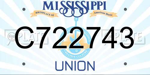 C722743 Mississippi License Plate