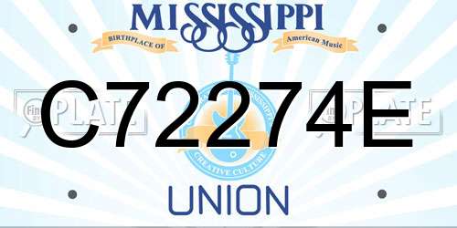 C72274E Mississippi License Plate