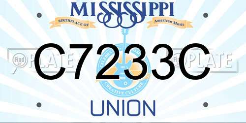 C7233C Mississippi License Plate