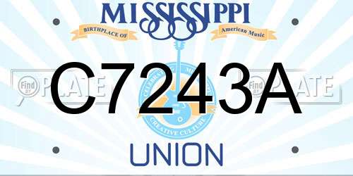 C7243A Mississippi License Plate