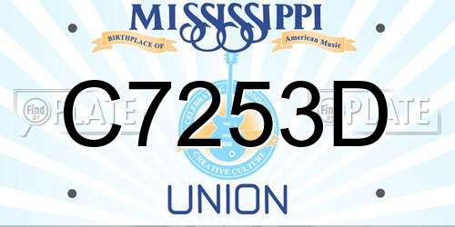 C7253D Mississippi License Plate