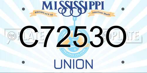 C7253O Mississippi License Plate