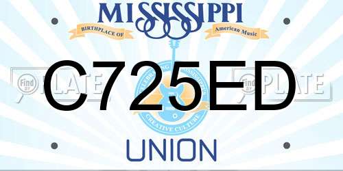 C725ED Mississippi License Plate