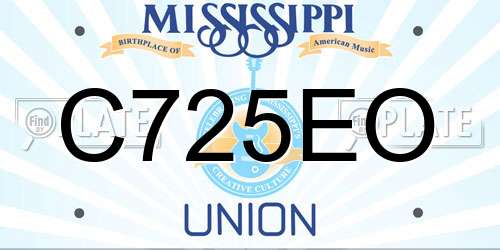 C725EO Mississippi License Plate