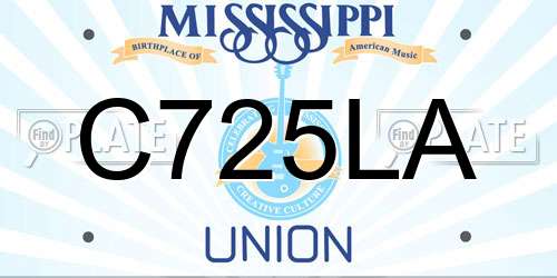 C725LA Mississippi License Plate