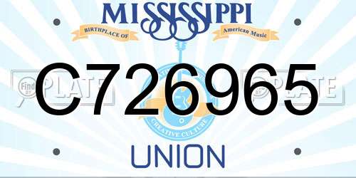 C726965 Mississippi License Plate