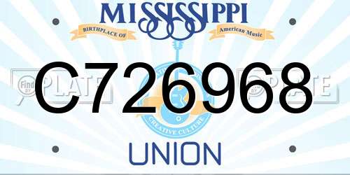 C726968 Mississippi License Plate