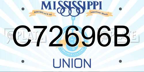C72696B Mississippi License Plate