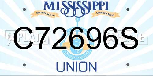 C72696S Mississippi License Plate