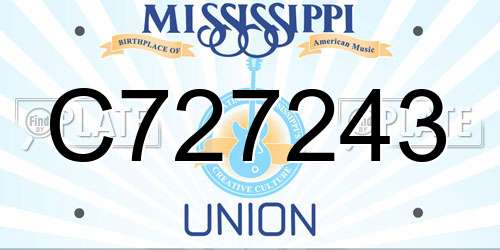 C727243 Mississippi License Plate