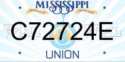 C72724E Mississippi License Plate