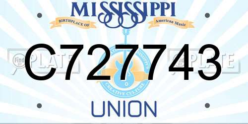 C727743 Mississippi License Plate
