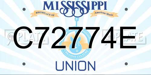 C72774E Mississippi License Plate