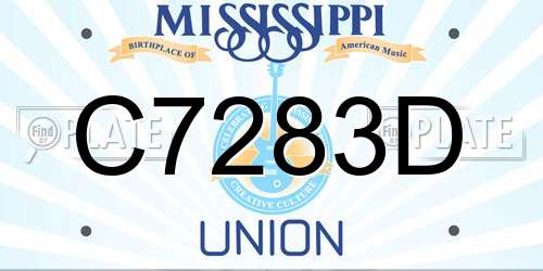 C7283D Mississippi License Plate