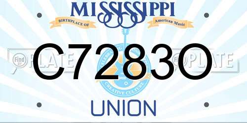 C7283O Mississippi License Plate