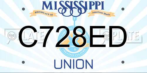C728ED Mississippi License Plate