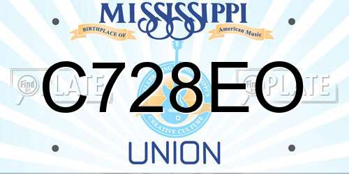 C728EO Mississippi License Plate