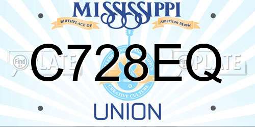 C728EQ Mississippi License Plate