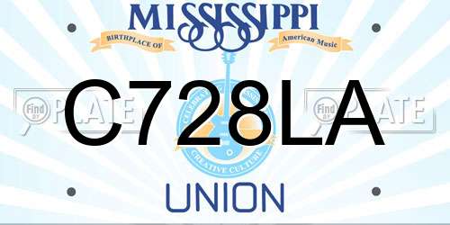 C728LA Mississippi License Plate