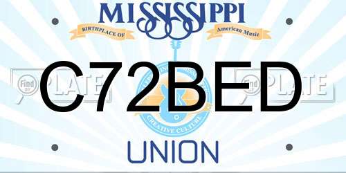 C72BED Mississippi License Plate