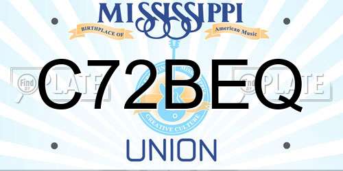 C72BEQ Mississippi License Plate