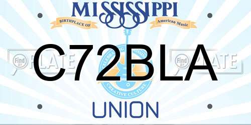 C72BLA Mississippi License Plate