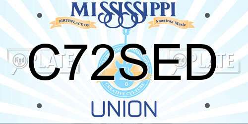 C72SED Mississippi License Plate