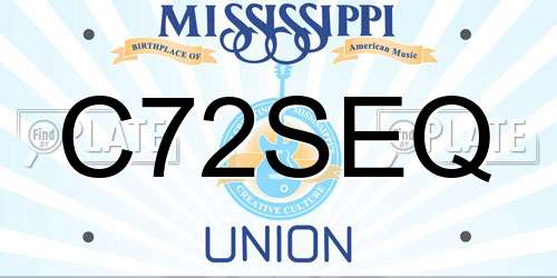 C72SEQ Mississippi License Plate