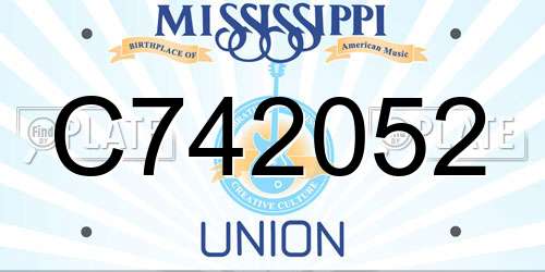 C742052 Mississippi License Plate