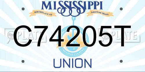 C74205T Mississippi License Plate