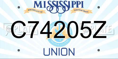 C74205Z Mississippi License Plate