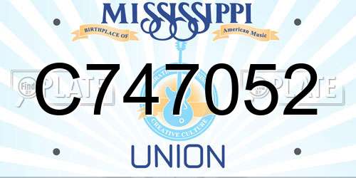 C747052 Mississippi License Plate
