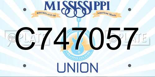 C747057 Mississippi License Plate