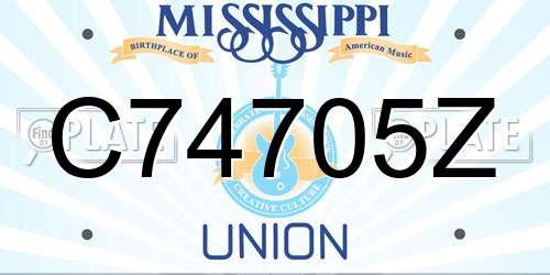 C74705Z Mississippi License Plate