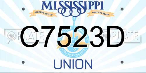 C7523D Mississippi License Plate