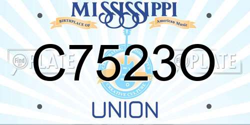 C7523O Mississippi License Plate