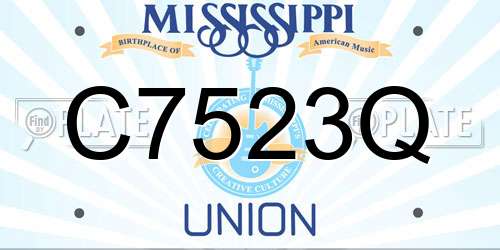 C7523Q Mississippi License Plate