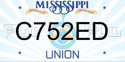 C752ED Mississippi License Plate