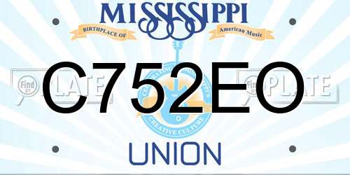 C752EO Mississippi License Plate