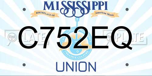 C752EQ Mississippi License Plate