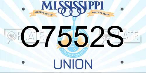 C7552S Mississippi License Plate