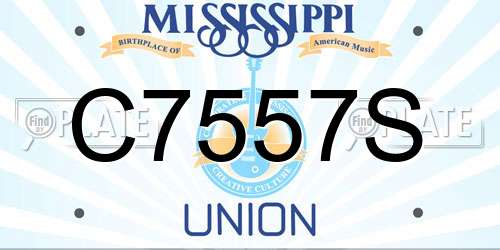C7557S Mississippi License Plate