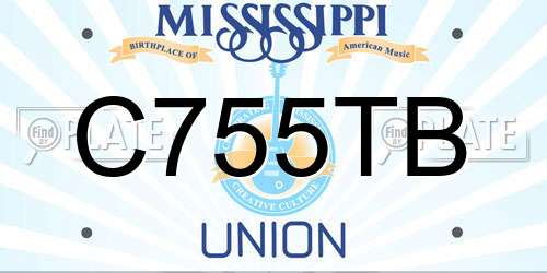 C755TB Mississippi License Plate