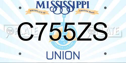 C755ZS Mississippi License Plate