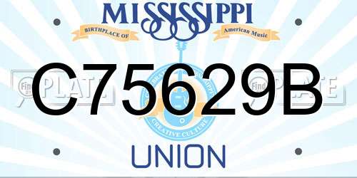 C75629B Mississippi License Plate