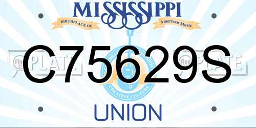 C75629S Mississippi License Plate