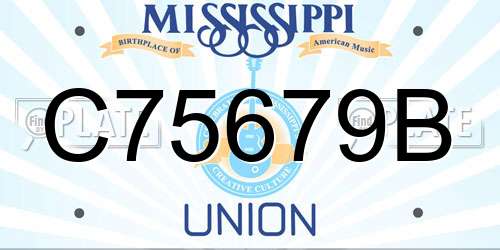 C75679B Mississippi License Plate