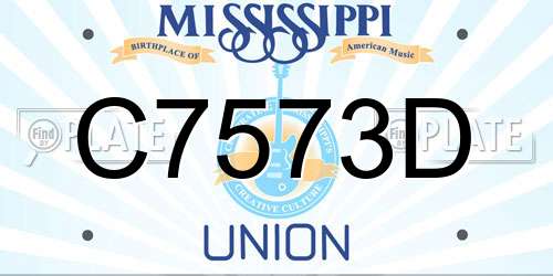 C7573D Mississippi License Plate