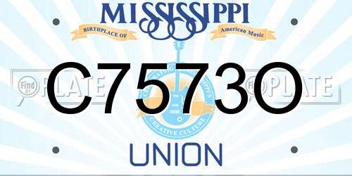 C7573O Mississippi License Plate