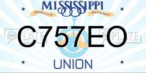 C757EO Mississippi License Plate